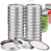 48 stk./24 s?t d?seringe og l?g Regul?r mund God forsegling af Mason Jar L?g til Regular Mund Ball Kerr Krukker F?devaregodkendt materiale