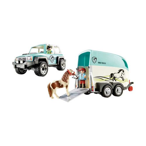 PLAYMOBIL Playmobil Auto met Ponytrailer 1