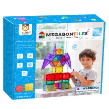 MEGAGONTILES 66PCS Premium Magnetic Tiles STEM AUTHENTICATED Magnet