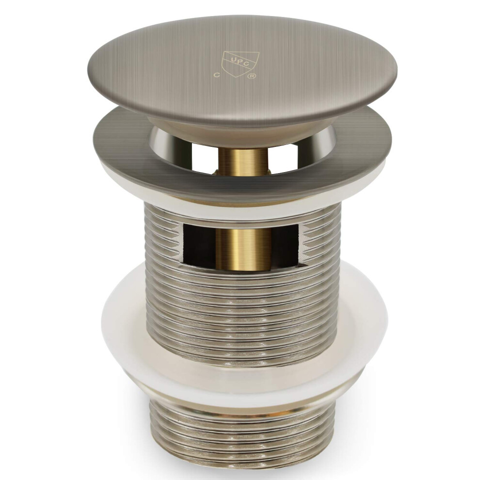 Bonde escamotable FerdY pour baignoire autoportante Finition nickel bross    Certification cUPC Bouchon de vidange pour baignoire autoportante