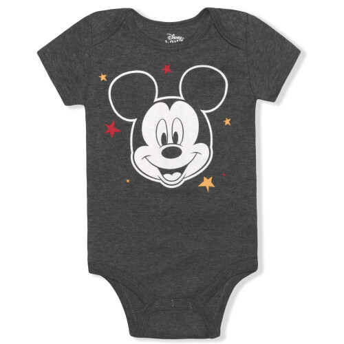 Disney DISNEY Mickey Mouse Boys 5-pack bodysuits til nyf?dte og sp?db?rn - bl?/r?d/hvid/gr? 2