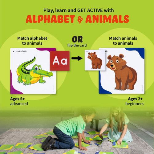 Animals Matching Cards Floor Game  Learn Abc's with Animals Matching G 2