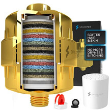 SparkPod 23-stufiger Duschkopffilter fr trockenes Haar und trockene Haut Hochleistungs-Universal-Duschfilter zur Entfernung giftiger Chemikalien,