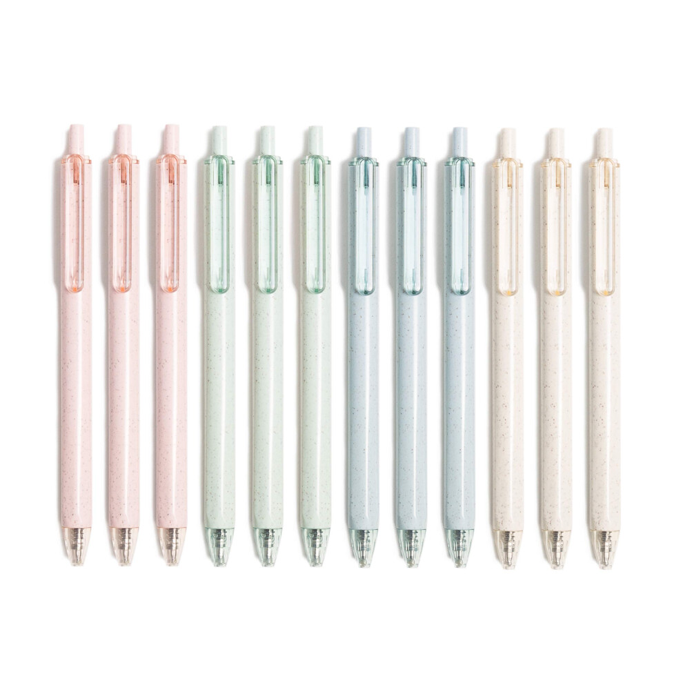 U Brands U-eco Pastel Speckle Gel Click Pens  12 Count (3142U01-24)