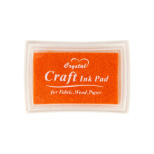 Oranje inktkussen met vingerwasbaar stempelkussen voor kinderen voor rubberstempels, papier, scrapbooking