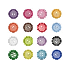 Libiline 100 buc nasturi din rasina, culoare solida, 4 gauri, imbracaminte de cusut, confectionare de carti de pulover, camasa (multicolor 3/4""""(