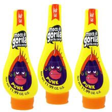 Moco de Gorila Punk Hair Gel Reactivat cu apa de lunga durata de lunga durata de 11,99 oz fiecare 3 sticle strecurabile.