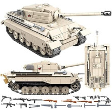General Jim's milit?re murstensbygges?t - WW2 German Army King Tiger Panzer VI Tankbyggeklodser Models?t til milit?r 2. Verdenskrig og bygningsen