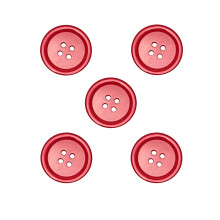 Libiline 100 Stck Kunstharzknpfe, einfarbig, 4 Lcher, zum Basteln, fr Kleidung, Nhen, Kartenherstellung, fr Pullover, Hemden (rot, 25 mm)