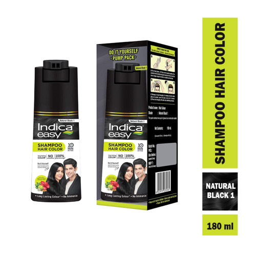 Shampooing Indica Easy Color | Noir naturel | 180 ml 1