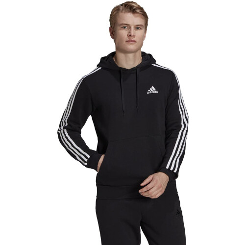 Adidas adidas Ανδρικό Φούτερ Essentials 3-Stripes, Μαύρο/Λευκό, Large 2