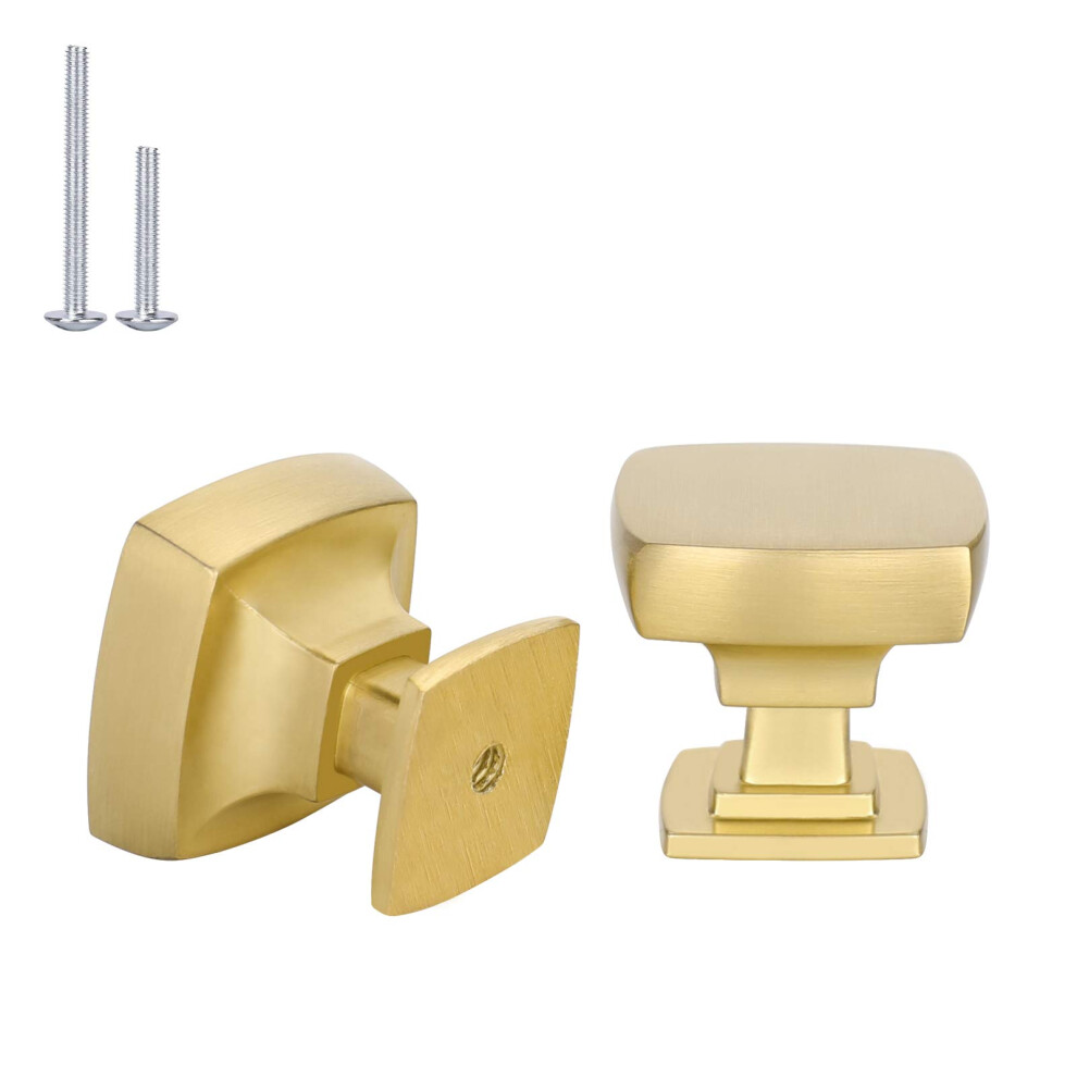 Haliwu 10 Pezzi/Manopole Per Cassettiere Dorate, Manopole Per Armadietti Dorate, Manopole Per Mobili Dorate Spazzolate