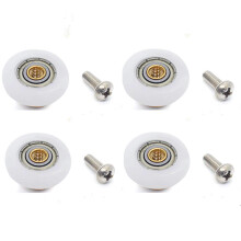 4 sady valcekov, kolajn c a koliesok na sprchov dvere, n hradn diel, k pelnov sklenen posuvn dvere do sprchy - 19 mm x 5 mm