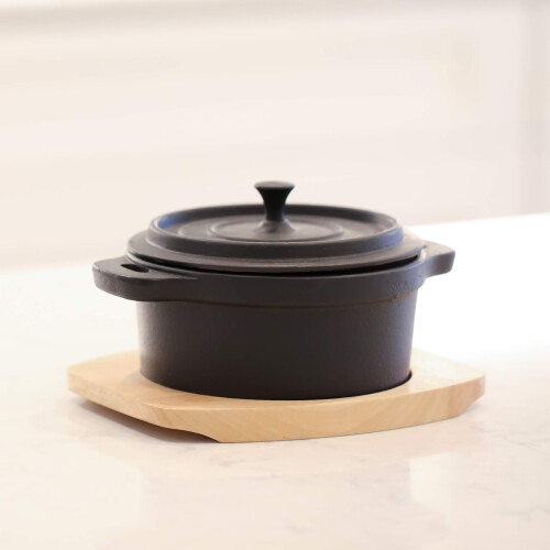 Frieling Cast Iron Mini Cocotte/Dutch Oven with Enamel Interior and Wo 1