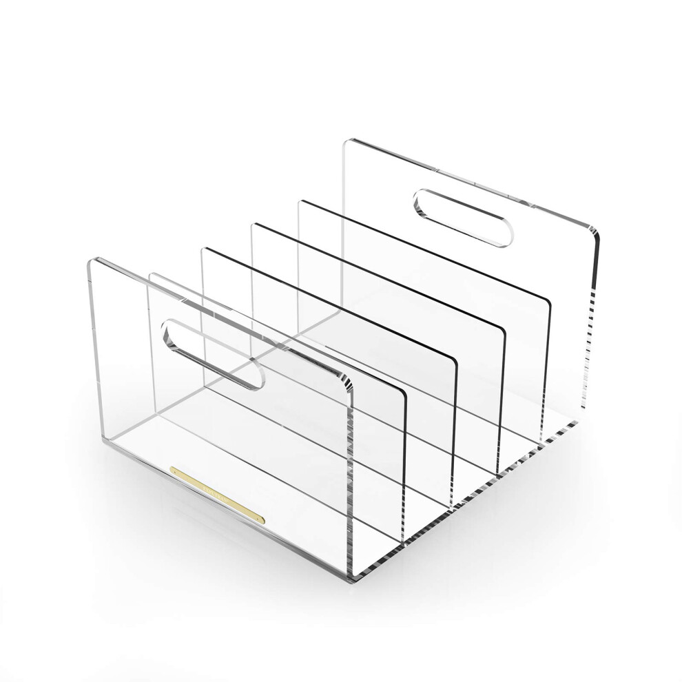 Trieur de fichiers en acrylique EXPUTRAN, collecteur de fichiers de bureau, organisateur de fichiers de bureau, transparent 11,4"" x 6,7"" x 10""
