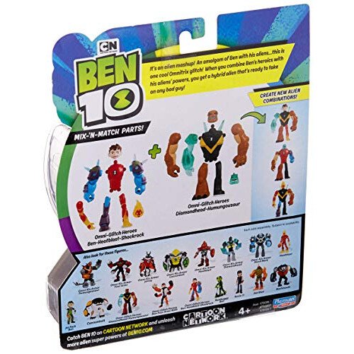 Ben 10 Ben 10 Omni-Glitch Heroes: Diamondhead-Humungousaur Basic Figure 2