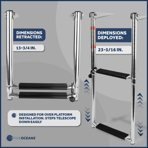 Five Oceans 2-traps bootladder over platform Telescopische bootladders 2