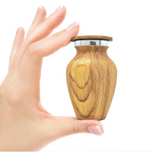 URNSELLER  Pequena urna de lembrana para cinzas humanas  Memorial de aparncia de madeira de carvalho  Mini urna artesanal para compartilhar