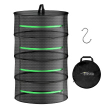 iPower 2ft 4Layer Hanging Herb Mesh Dry Rack Foldable Drying Net with Zippers Heavy Duty Ring for Hydroponic Plant  Free Storag