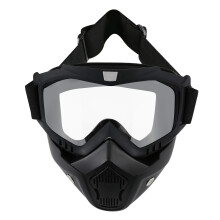 LJDJ Motorradbrille mit abnehmbarer Gesichtsmaske  Dirt Bike ATV Motocross Brille Anti-UV verstellbar MX Reiten Offroad Radfahren Motorrad Schutzbri