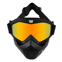 LJDJ Motorradbrille mit abnehmbarer Gesichtsmaske  Dirt Bike ATV Motocross Brille Anti-UV verstellbar MX Reiten Offroad Radfahren Motorrad Schutzbri