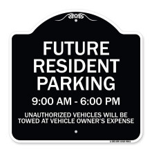 SignMission Designer -sarjan kyltti - Future Resident Parking 9:00-6:00 Heavy-Gauge -alumiininen arkkitehtoninen kyltti | Suojaa yritystsi ja kuntaa