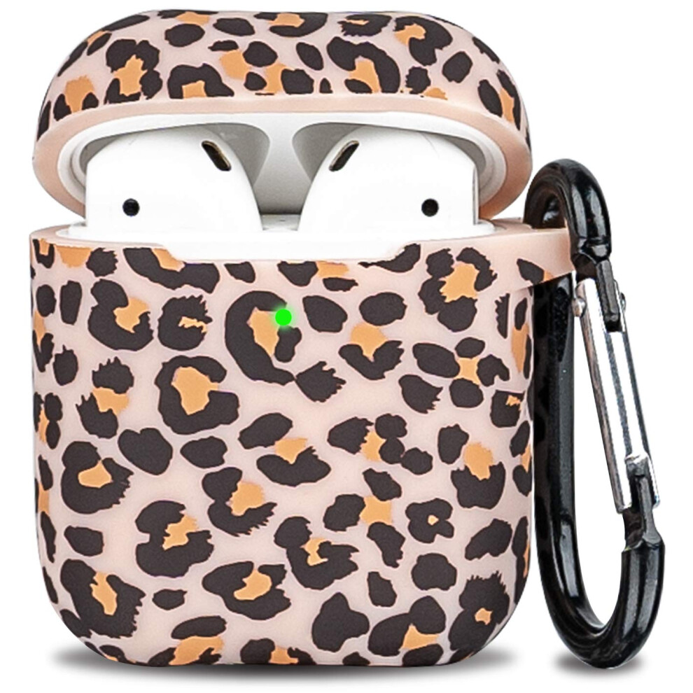 Airpod Case Soft Silicone Flexible Skin Leopard Yomplow Earpod Case Cover For Apple Airpods 2&1 Cute For Girls Women With Keychain (Leopard) 738632481408