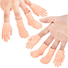 DR DINGUS Finger Hand & Feet Puppets - 4 Hands 4 Feet 4 Handles - Pr