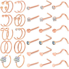 ONESING 36 piezas 20G anillos de nariz para mujeres piercings de nariz joyer   a piercing de nariz