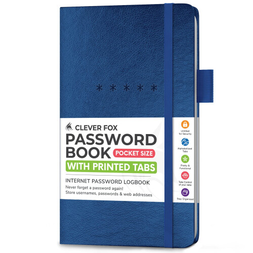Clever Fox Password Book - Alphabetized Internet Address & Password Or