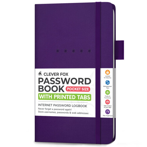 Clever Fox Password Book - Alphabetized Internet Address & Password Or 1