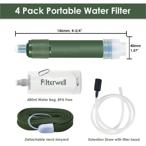 Portable water filter and water purifier with carbon filter 1