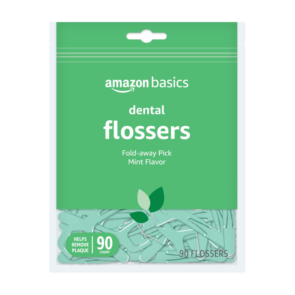 Amazon Basics Mint Dental Flossers 90 Count 1 Pack Previously Solimo