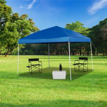 Flash Furniture JJ-GZ1010-BL-GG 10 x 10 ft. Outdoor Pop Up Event Slanted Leg Canopy Tent with Carry Bag, Blue