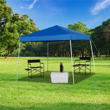 Flash Furniture JJ-GZ88-BL-GG 8 x 8 ft. Outdoor Pop Up Event Slanted Leg Canopy Tent with Carry Bag, Blue