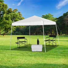 Flash Furniture JJ-GZ88-WH-GG 8 x 8 ft. Outdoor Pop Up Event Slanted Leg Canopy Tent with Carry Bag, White