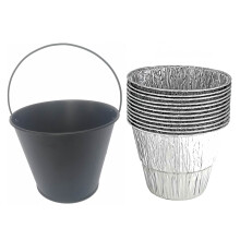 Tava de picurare Firsgrill Galeata pentru grasime ?i captu?eala pentru Camp Chef Treager Pit Boss etc. Pullet Grill (12 negre)