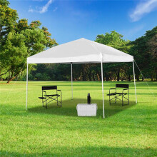 Flash Furniture JJ-GZ1010-WH-GG 10 x 10 ft. Outdoor Pop Up Event Slanted Leg Canopy Tent with Carry Bag, White