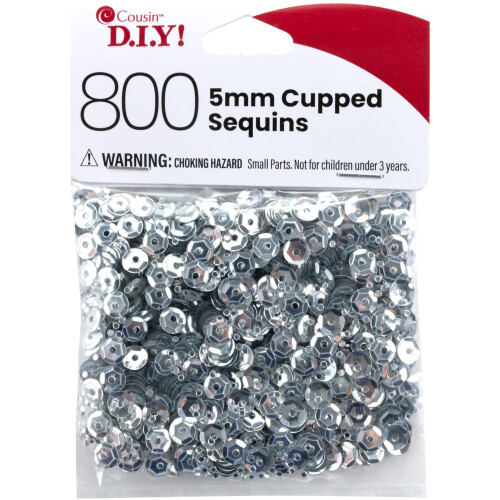 Cousin DIY Silver 5mm Cupped Sequins  800pc