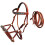 CHALLENGER Horse Western Leather Training Tack Bitless Sidepull Beaded 1