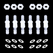 ANPTGHT 3/8" Genomföringsfäste Plast Slang Barb Adapter för Akvarium Bränsle Vätska Luft (Pack av 6)