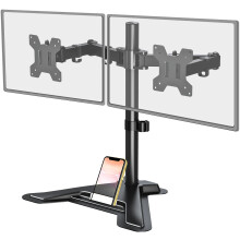 Mount Pro Dual Monitor Stand Fritst?ende fuld bev?gelsesmonitor Desk Mount Passer til 2 sk?rme op til 27 tommer 17,6 kg med h?jdejusterbar drejel