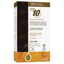 One 'n Only Argan Oil Fast 10 Permanent Hair Color Kit 1N Natural Very Black Grey Hair Coverage in 10 Minutes Hilft bei der Aufrechterhaltung des nat