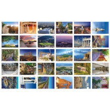 Reisepostkarten-Set mit 30 verschiedenen Postkarten mit Darstellungen berhmter Reiseorte rund um die Welt, sortierte Postkarten, Gropackung 4 x 6