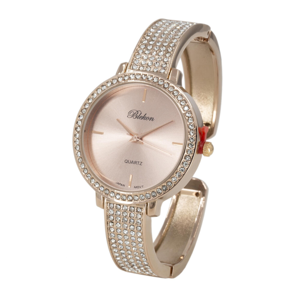 Blekon Collections - Orologio Da Donna Alla Moda, Lunetta Con Strass Da 32 Mm E Bracciale Semi-Polsino, Un Elegante Orologio Con Un'eleganza Radiosa, Perfetto Per Una Moda Senza Sforzo E Una-image