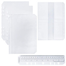 Moterm 2 Seitenheber (transparenter Trenner), 1 Lesezeichen-Lineal, 1 PVC-Aufbewahrungskartenhalter und 1 Reiverschlusstasche fr A5-Planer