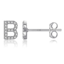 Brincos da letra B Brincos de diamante de diamante CZ