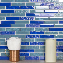 ABOLOS UNBLAN0104-HO Multi Blue 12.25 in. x 12.25 in. Square Textured Glass Mosaic Pool Tile (12.48 sq.ft/Case)