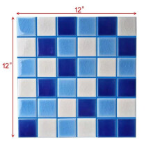 ABOLOS UNBMNT0202-BL Monet Blue 12 in. x 12 in. Square Porcelain Mosaic Wall Pool Tile (15 sq.ft/case)