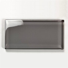 ABOLOS UNBMET0306-PE[FO] Metro Pebble Gray 3 in. x 6 in. Glossy Glass Subway Backsplash Wall Tile